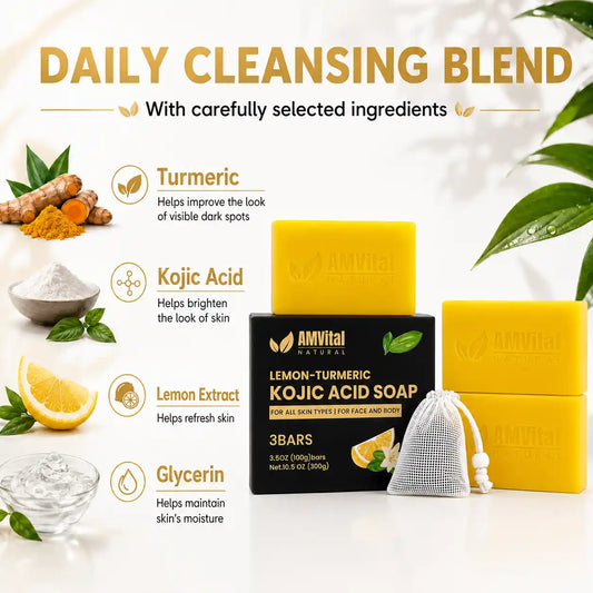 AMVital Lemon Turmeric Kojic Acid Soap Bar by AMVital