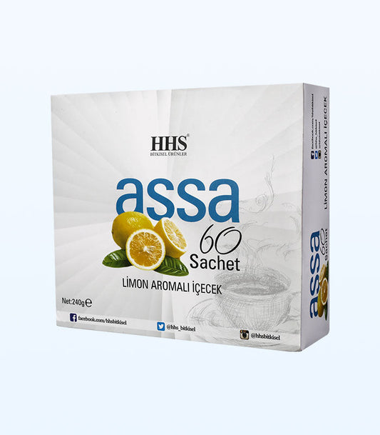 HHS Assa 60 Lemon Flavored Herbal Tea | Natural Energy & Balance | 60 Tea Bags by Beauty Care Bag