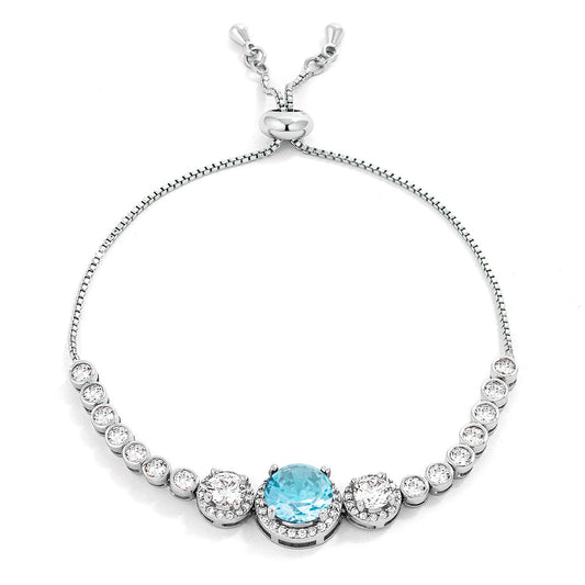 Graduated CZ Bolo Style Tennis Bracelet by Avera Group