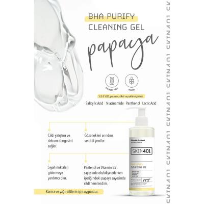 Skin401 BHA Purify Cleansing Gel: Blackhead Removal, Vegan Salicylic Acid Face Wash for Oily & Acne-Prone Skin - Deep Pore Cleansing & Exfoliating by Beauty Care Bag