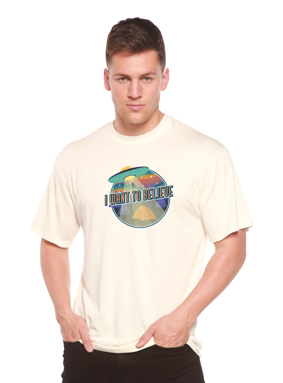 I Want to Believe men's bamboo printed T-shirt – view 3