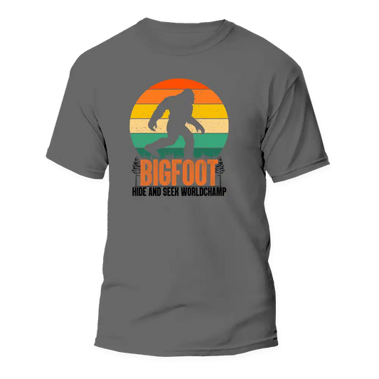 Bigfoot Hide And Seek Man T-Shirt by Outdoorzees