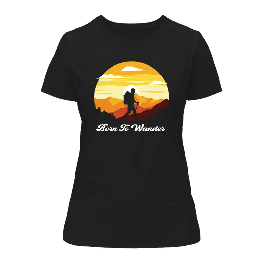 Born To Wander T-Shirt for Women by Outdoorzees