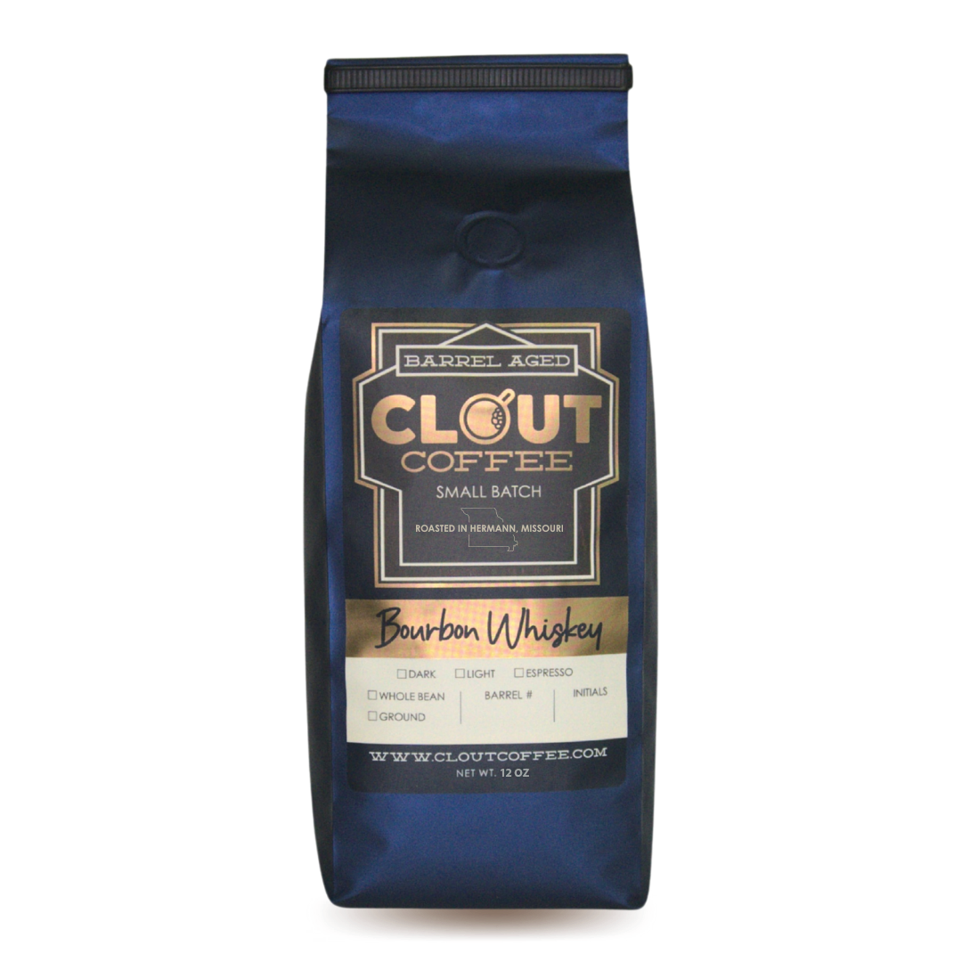 Bourbon Barrel Aged Colombian Coffee, 12oz by Clout Coffee