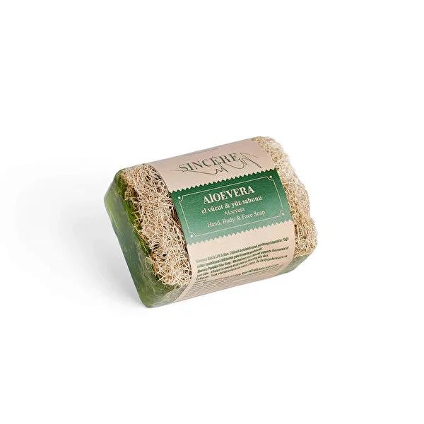 Sincere Kabak Lifli Sabun Aloe Vera Soap: Natural Exfoliating & Smoothing Turkish Soap for Soft, Hydrated Skin, 120 gr by Beauty Care Bag