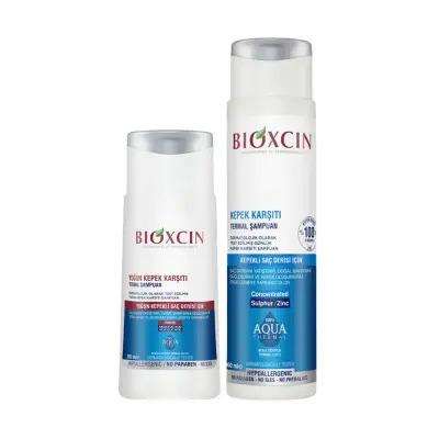 Bioxcin Aqua Thermal Anti-Dandruff Shampoo Set: Soothe Itchy Scalp & Eliminate Dandruff with Mineral-Rich Thermal Water (200ml + 300ml) by Beauty Care Bag