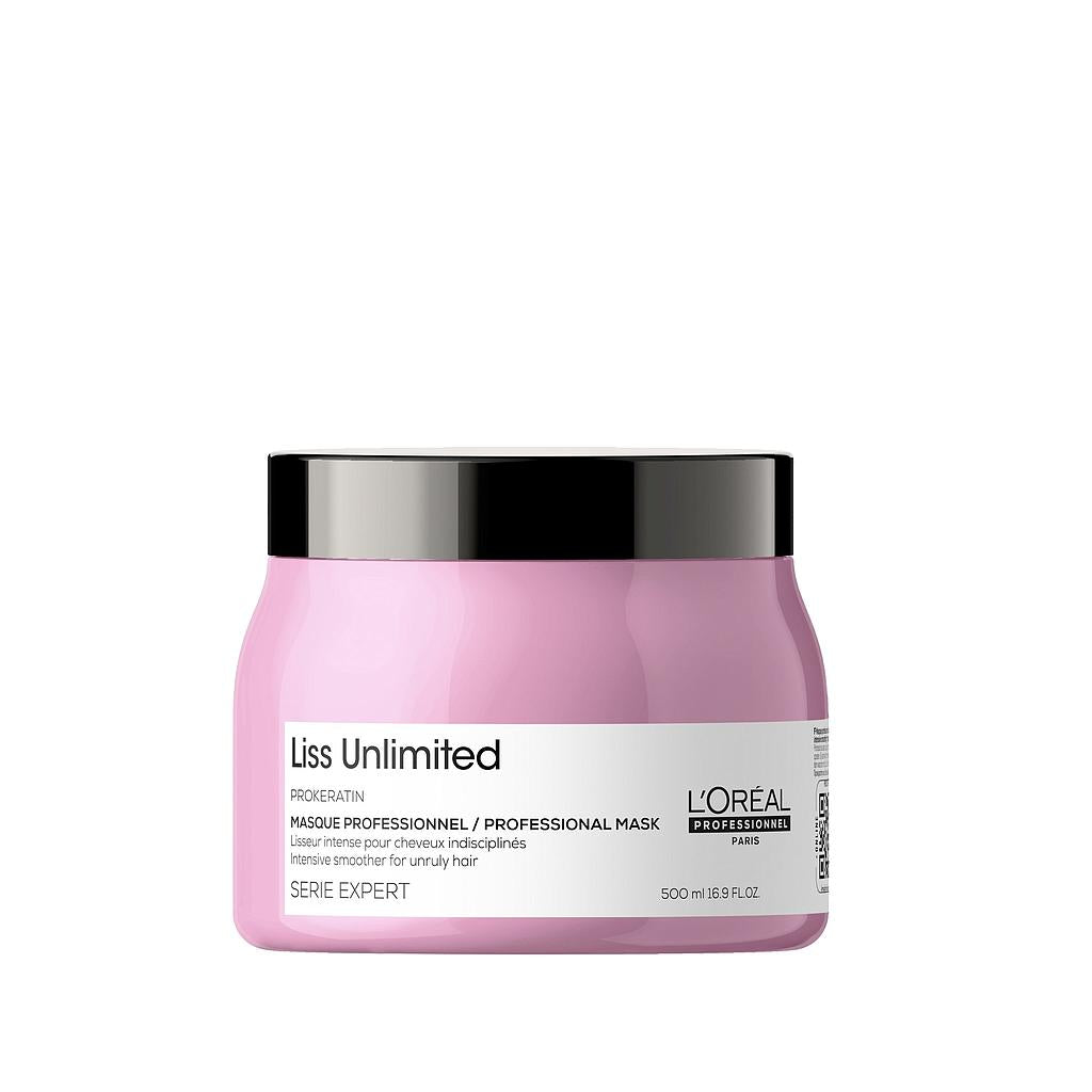 Loreal Professionnel Paris Serie Expert Liss Unlimited Hair Mask - 500ml Smoothing Treatment for Frizzy Hair by Beauty Care Bag