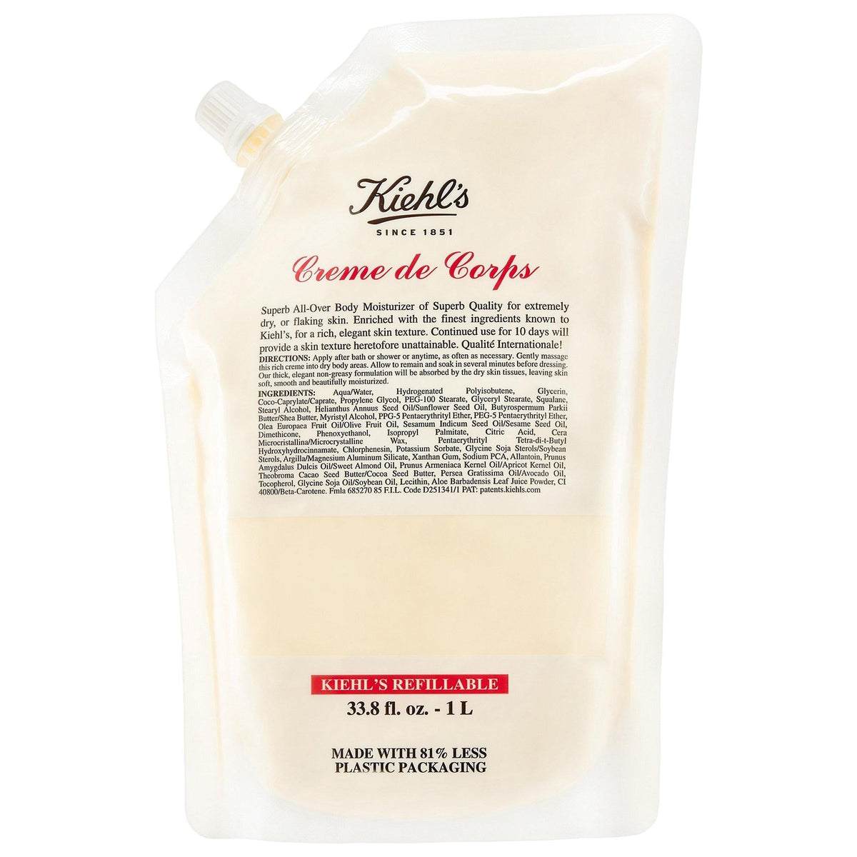 Kiehl's Cr�me de Corps: Ultra Hydrating Body Lotion with Squalane & Cocoa Butter - Non-Greasy Moisturizer for Dry, Soft Skin by Beauty Care Bag