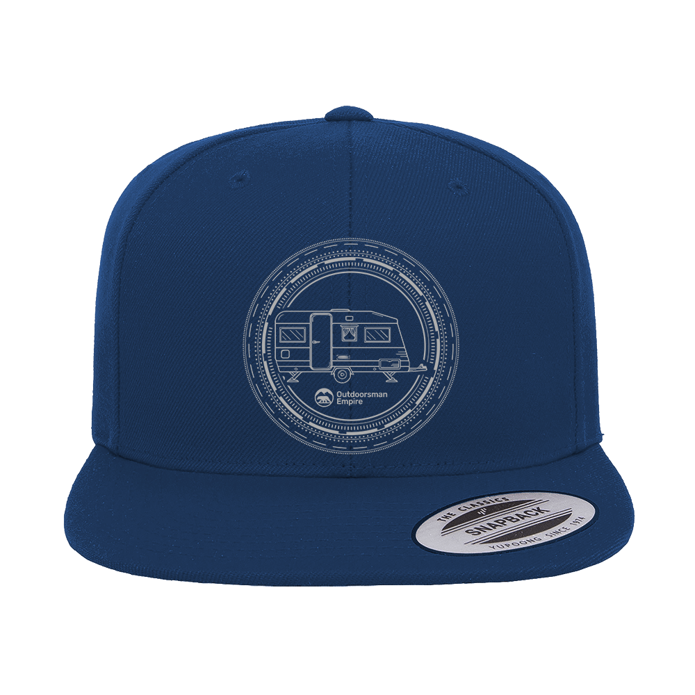 Camping Kaleidoscope Embroidered Flat Bill Cap by Outdoorzees