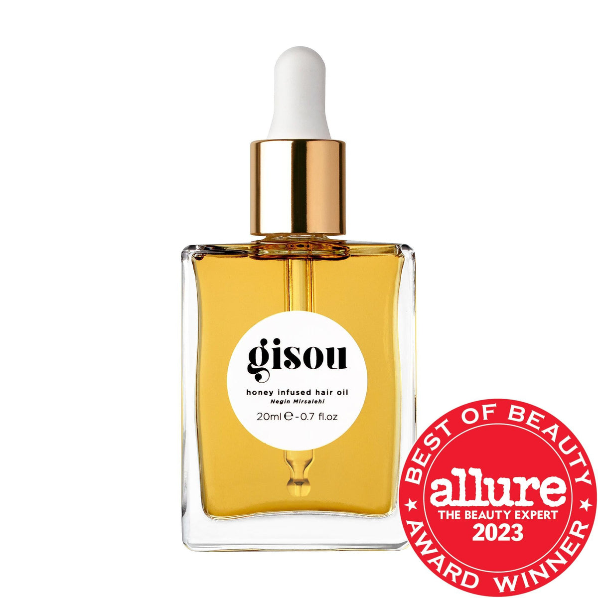 Gisou Honey Infused Hair Oil, hydrating anti-frizz oil for dry, damaged hair