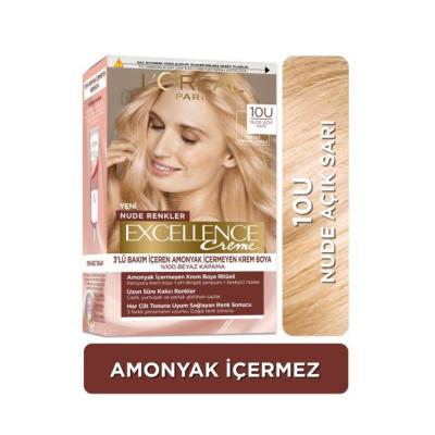 L'Oreal Paris Excellence Creme: 10U Nude Light Blonde Hair Dye - Ammonia-Free, Protective Color for All Skin Tones, Permanent At-Home Hair Color by Beauty Care Bag