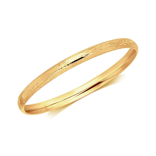Children's 14k yellow gold dome bangle with diamond cuts, Avera Group, view 2