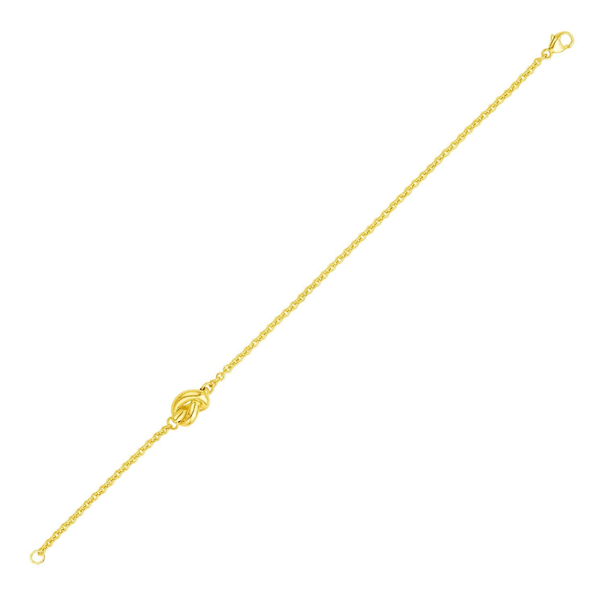 14k yellow gold chain bracelet with polished knot, Avera Group