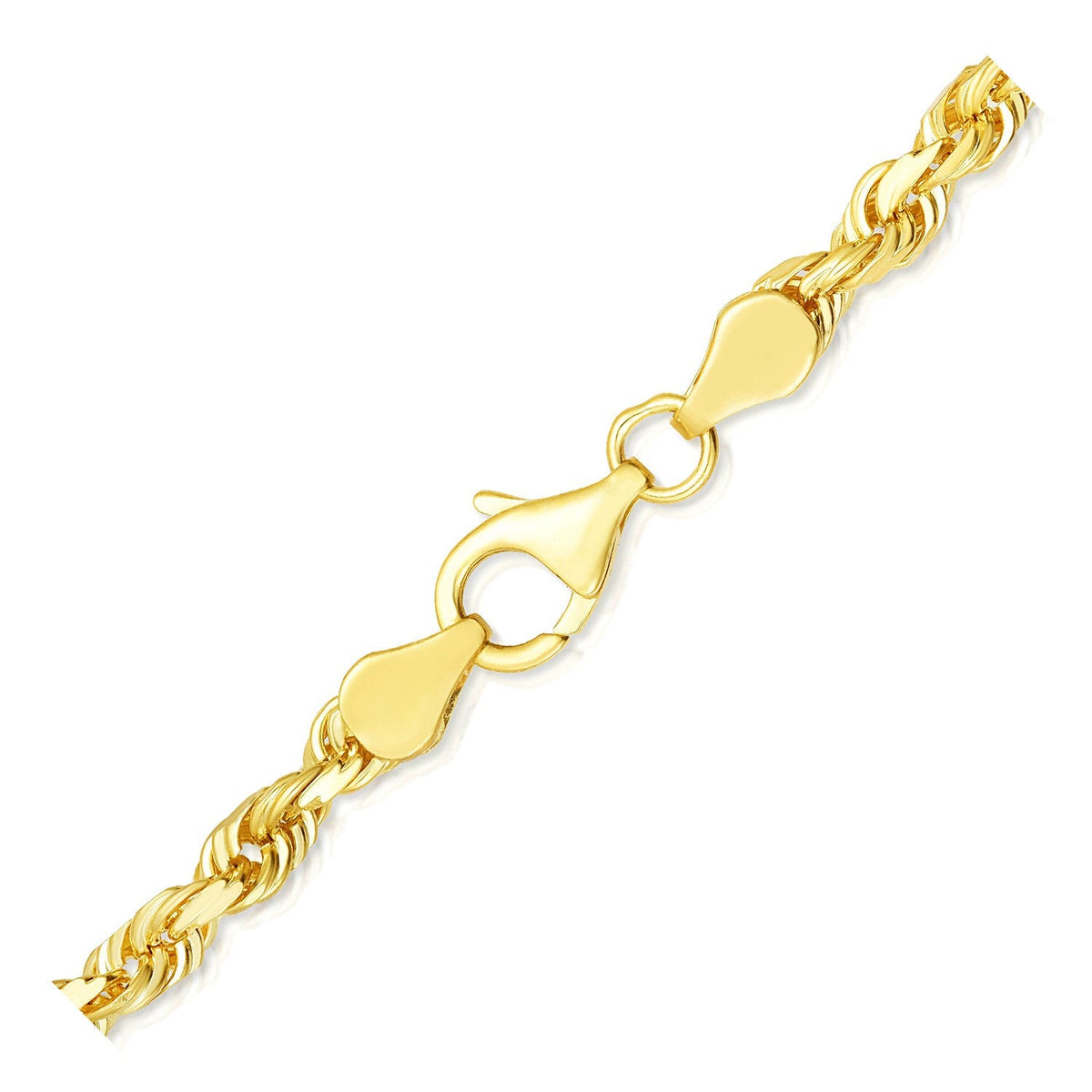 10k yellow gold solid diamond-cut rope chain, 5mm, Avera Group, view 6