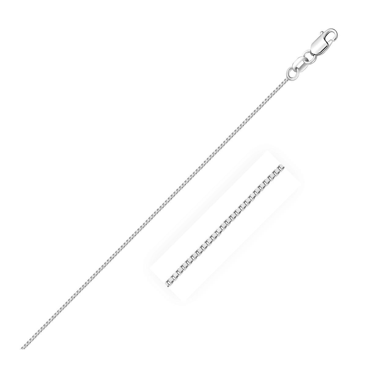 14k white gold classic box chain, 0.6mm, Avera Group
