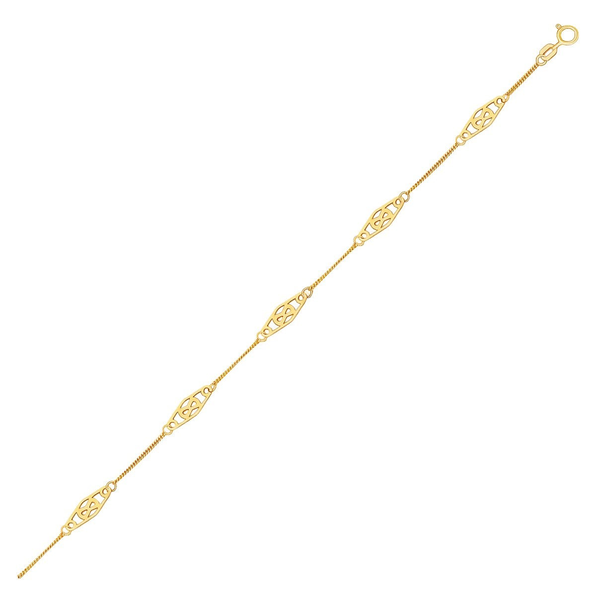 14k yellow gold high polish infinity link bracelet by Avera Group