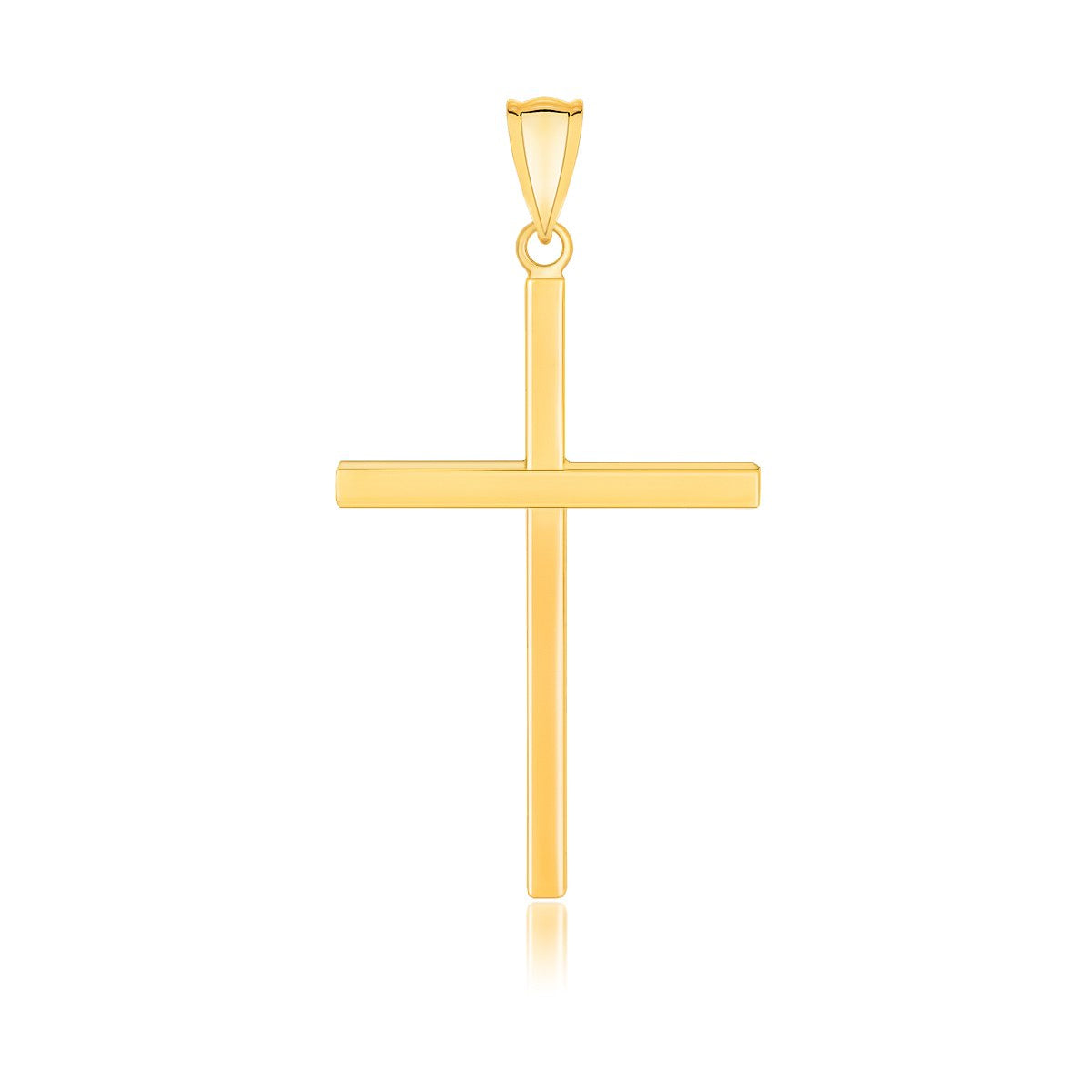 14k yellow gold 1.5 inch polished flat cross pendant by Avera Group