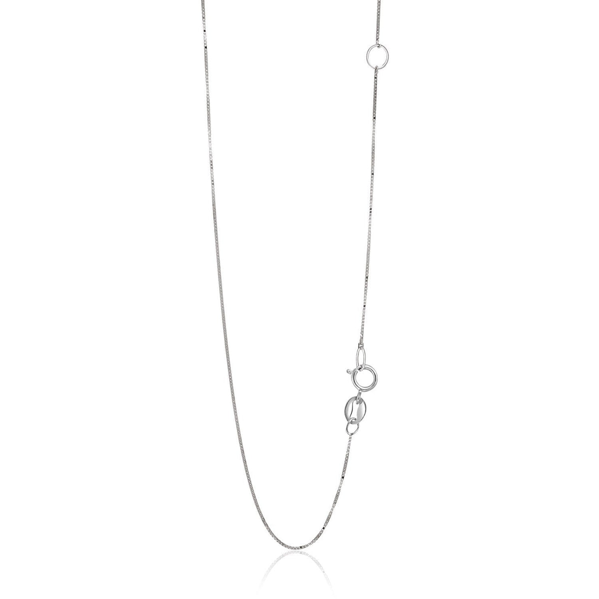 14k white gold adjustable box chain, 0.6mm, Avera Group