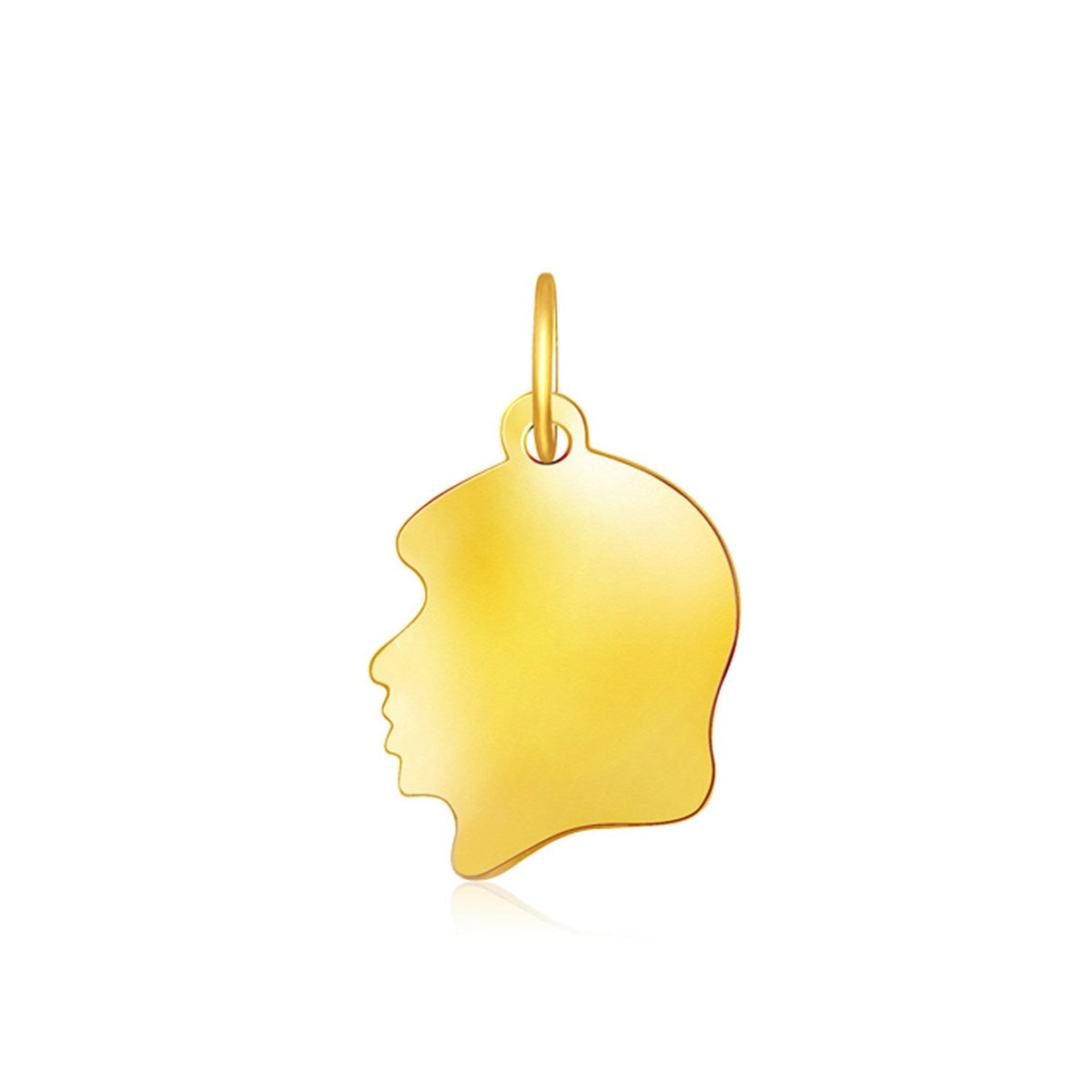 14k yellow gold girl head profile charm by Avera Group