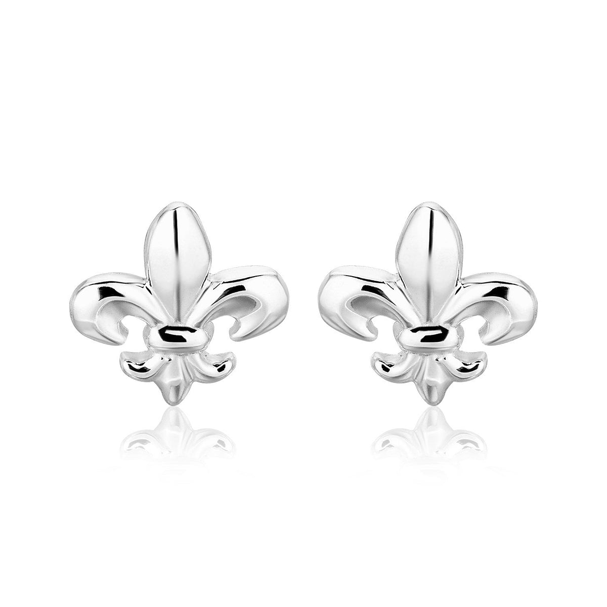 Sterling Silver Fluer De Lis Earrings by Avera Group