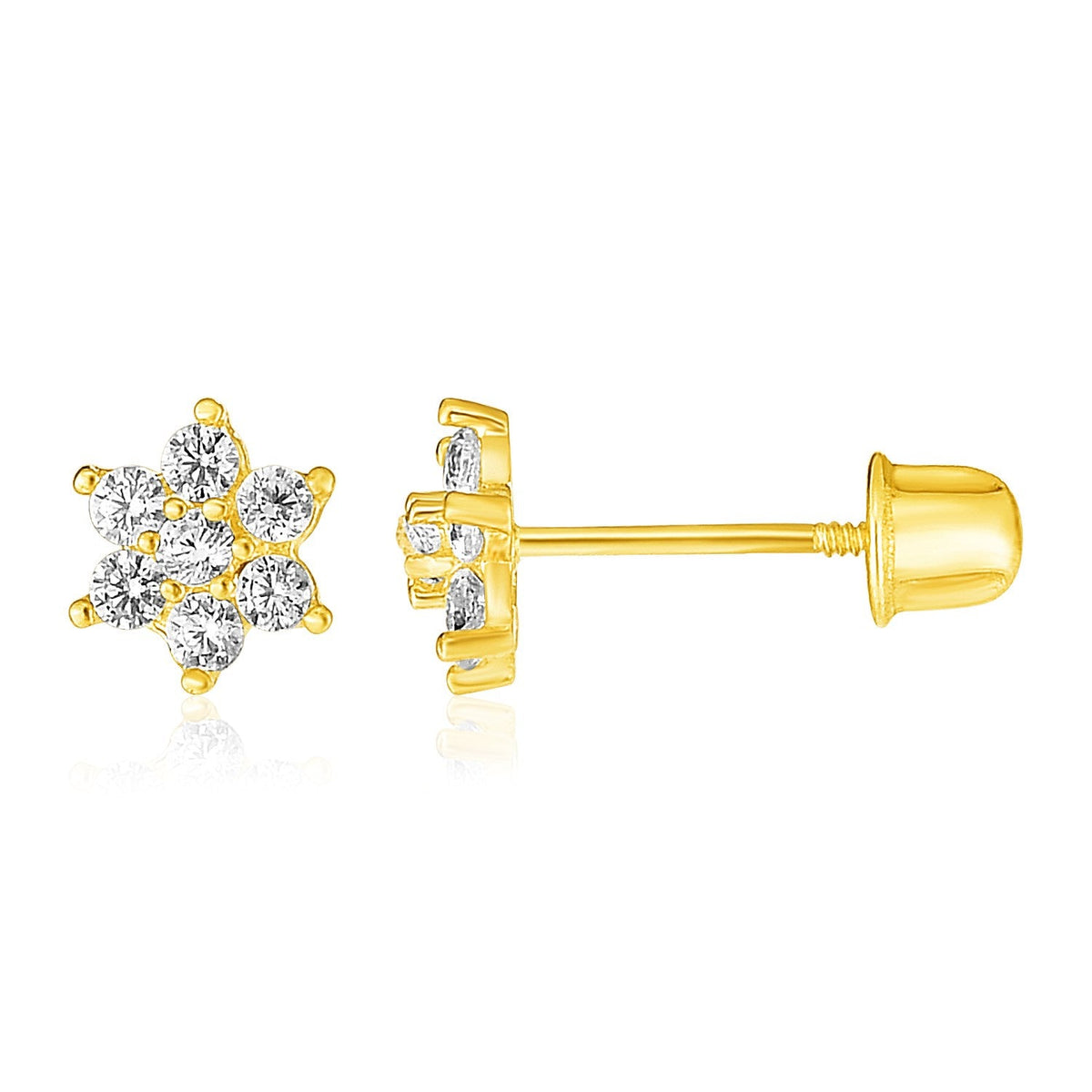 Children's 14k yellow gold flower earrings by Avera Group