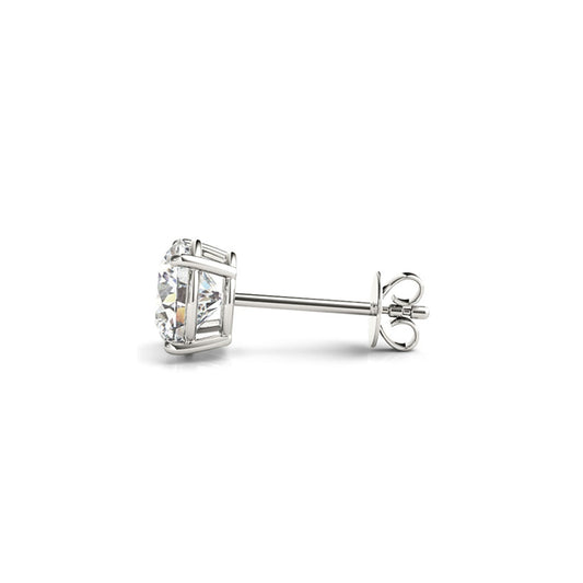 4 ct. tw. IGI lab grown round diamond stud earrings in 14k white gold by Avera Group, view 2