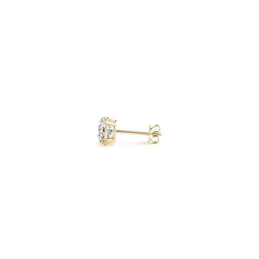 Avera Group 1/2 cttw lab grown round diamond stud earrings in 14k yellow gold, view 2
