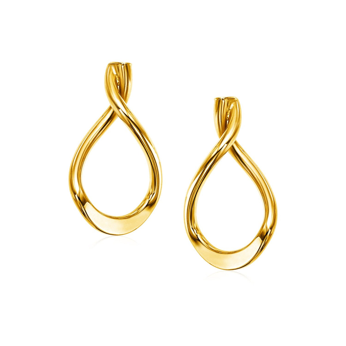 14k yellow gold 25mm polished teardrop earrings by Avera Group