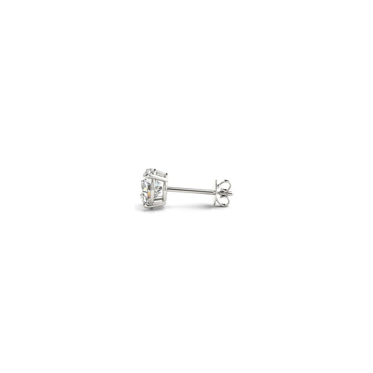 Avera Group 1/2 cttw lab grown round diamond stud earrings in 14k white gold, view 2