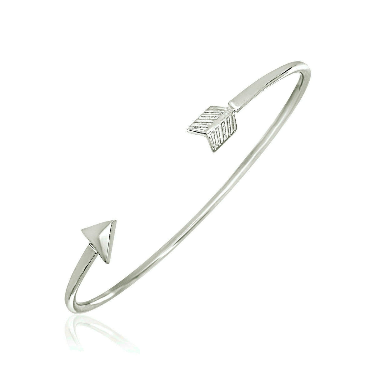 Sterling Silver Polished Arrow Cuff Bangle by Avera Group