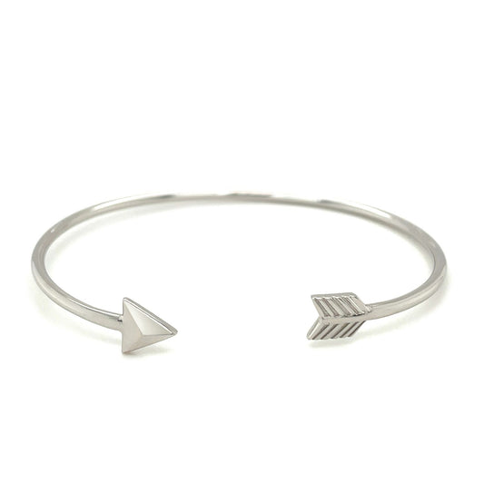 Sterling Silver Polished Arrow Cuff Bangle (3.00 mm) by Avera Group