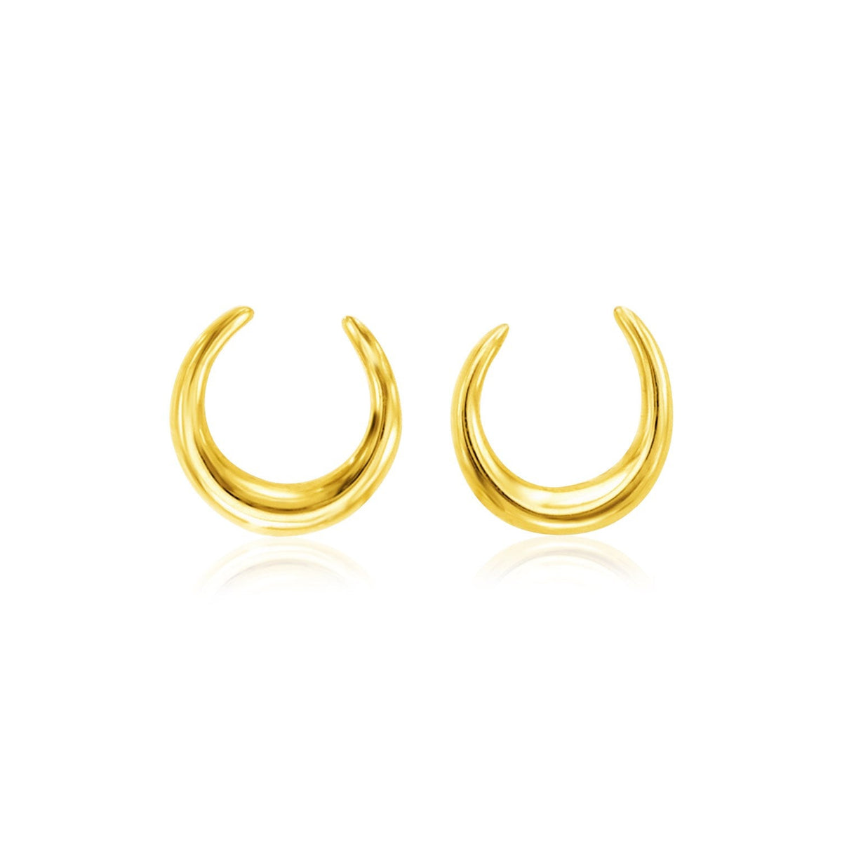 14k yellow gold 6.5mm polished moon post earrings by Avera Group