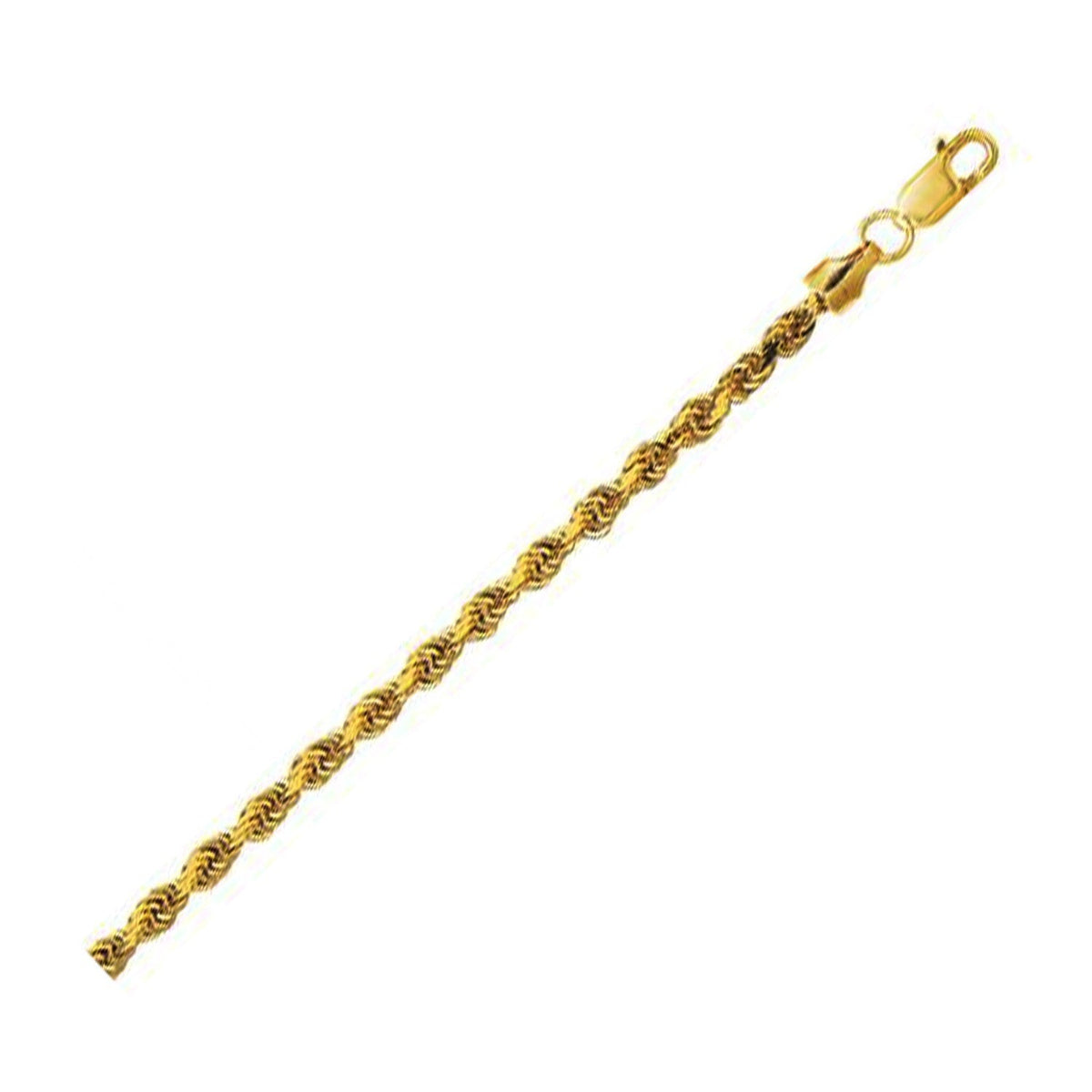 Lite Rope Chain Bracelet in 10k Yellow Gold (3.2 mm) by Avera Group