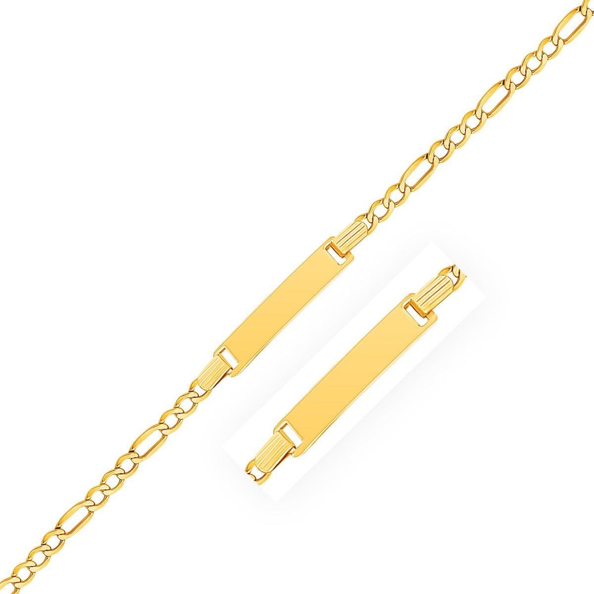 Children's 14k yellow gold Figaro link ID bracelet by Avera Group