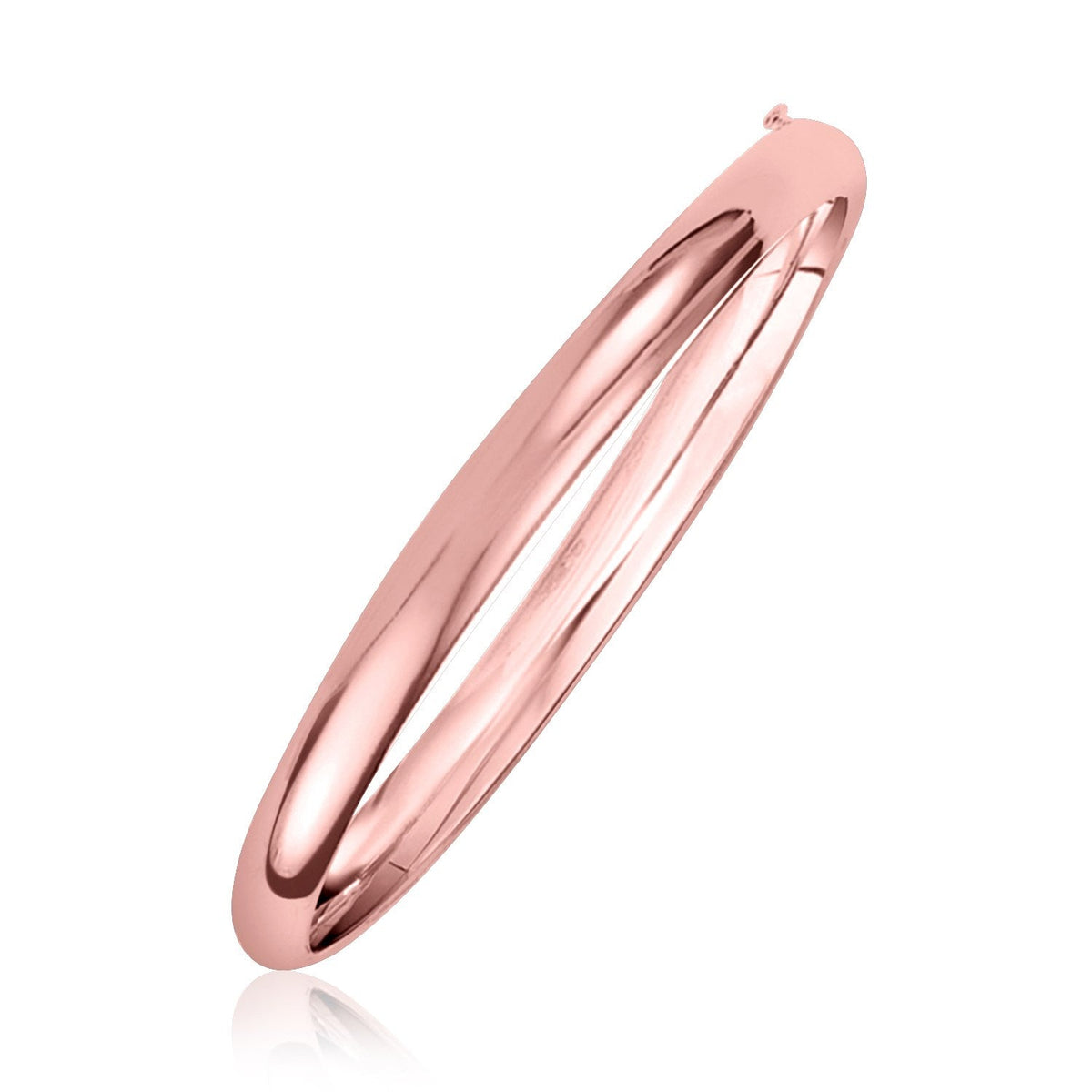 14k rose gold 5mm fancy shiny dome bangle, Avera Group