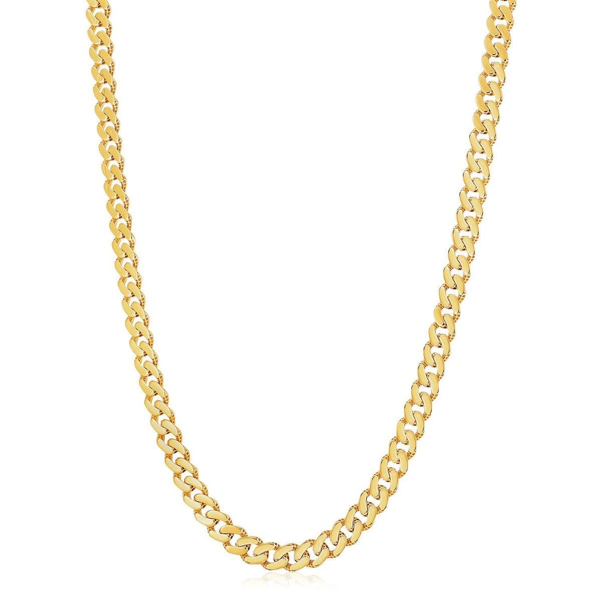14k gold white pave Modern Lite Miami Cuban chain, 8.00mm by Avera Group, view 6