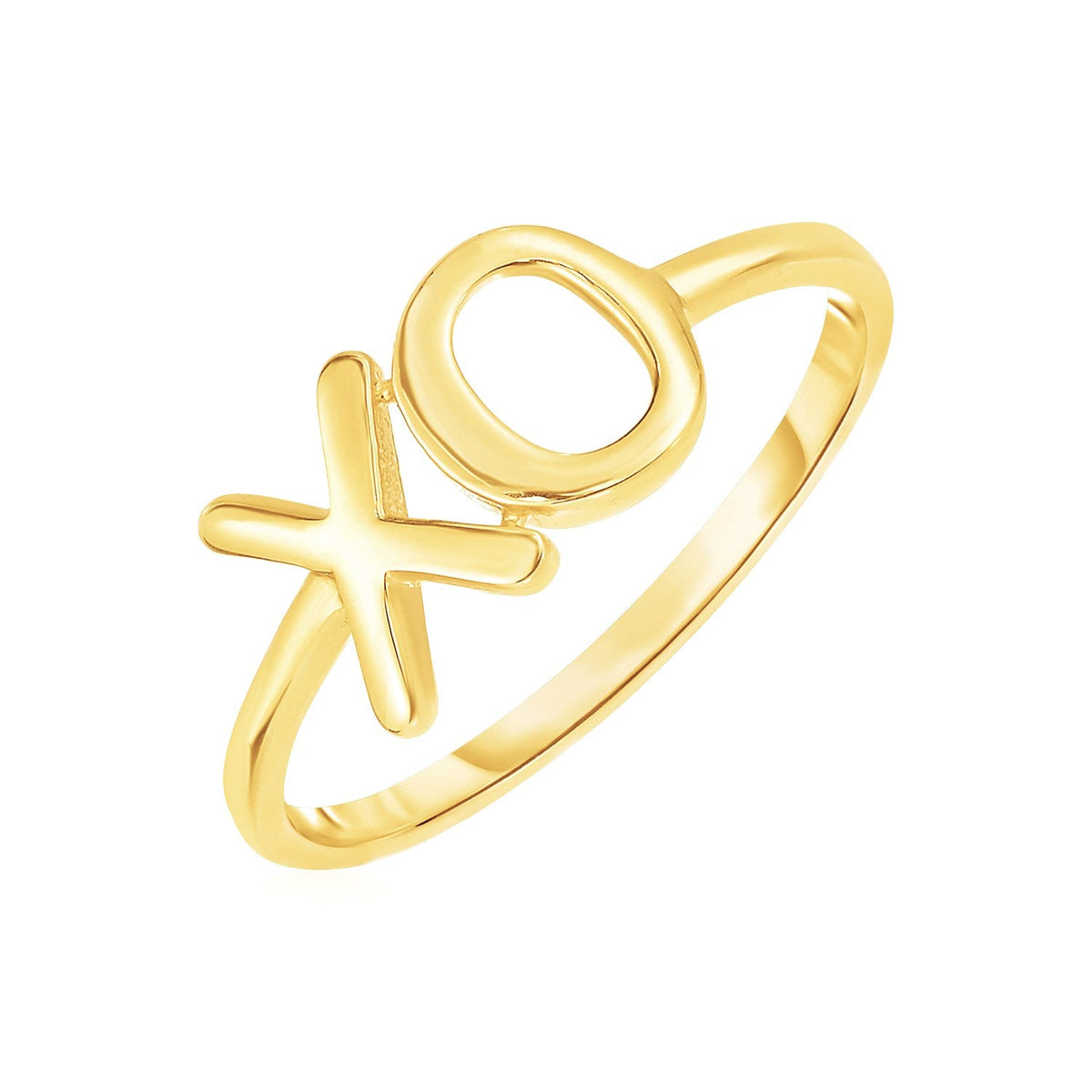 14k yellow gold XO ring by Avera Group