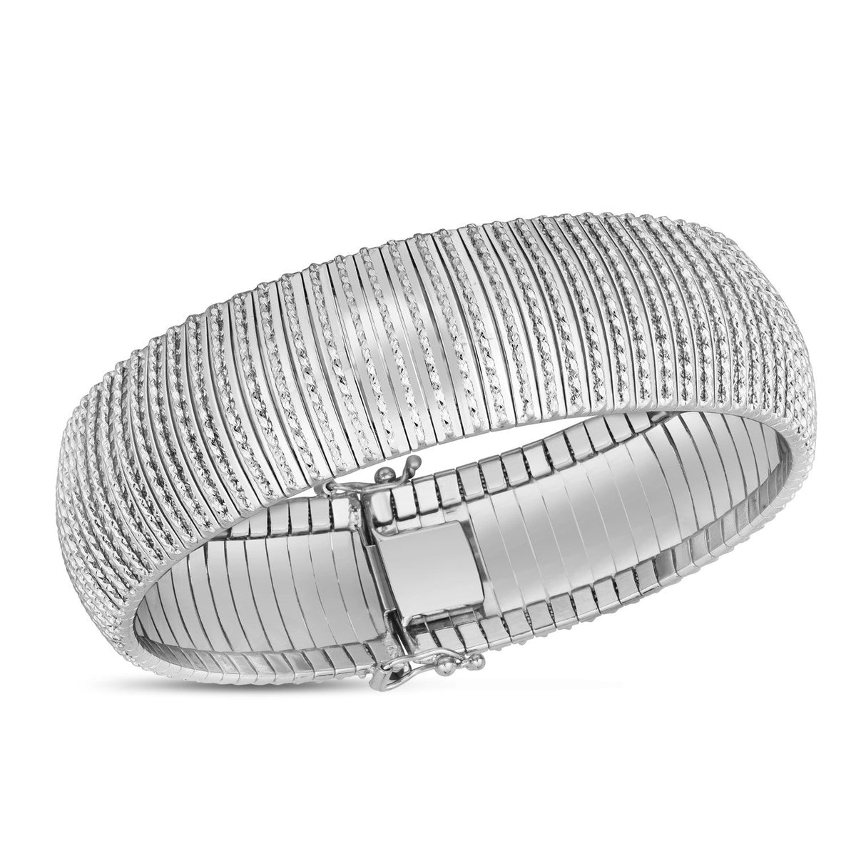 14k white gold Bold Diamante Flex link bracelet, Avera Group, view 2