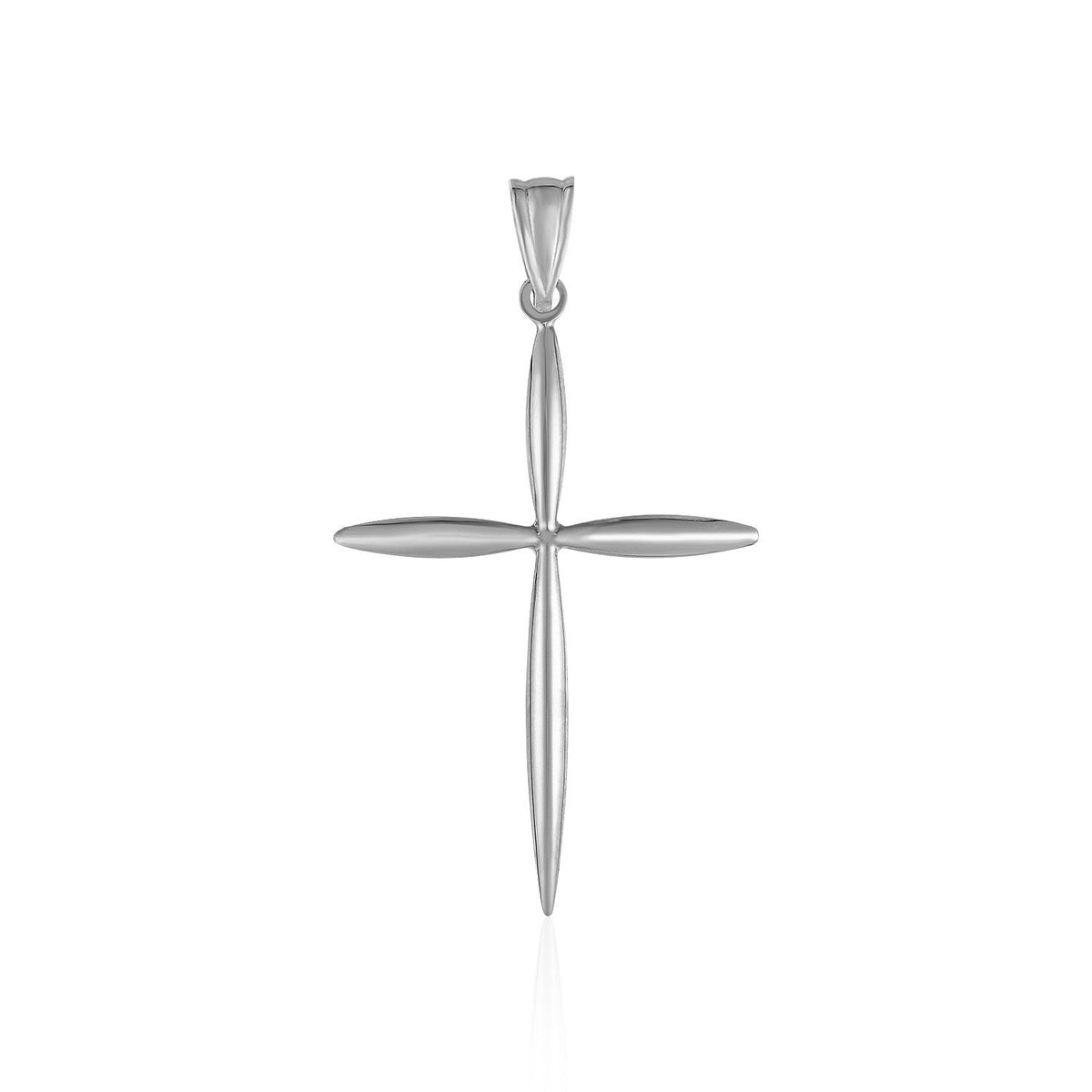 14k white gold rounded and pointed cross pendant, Avera Group