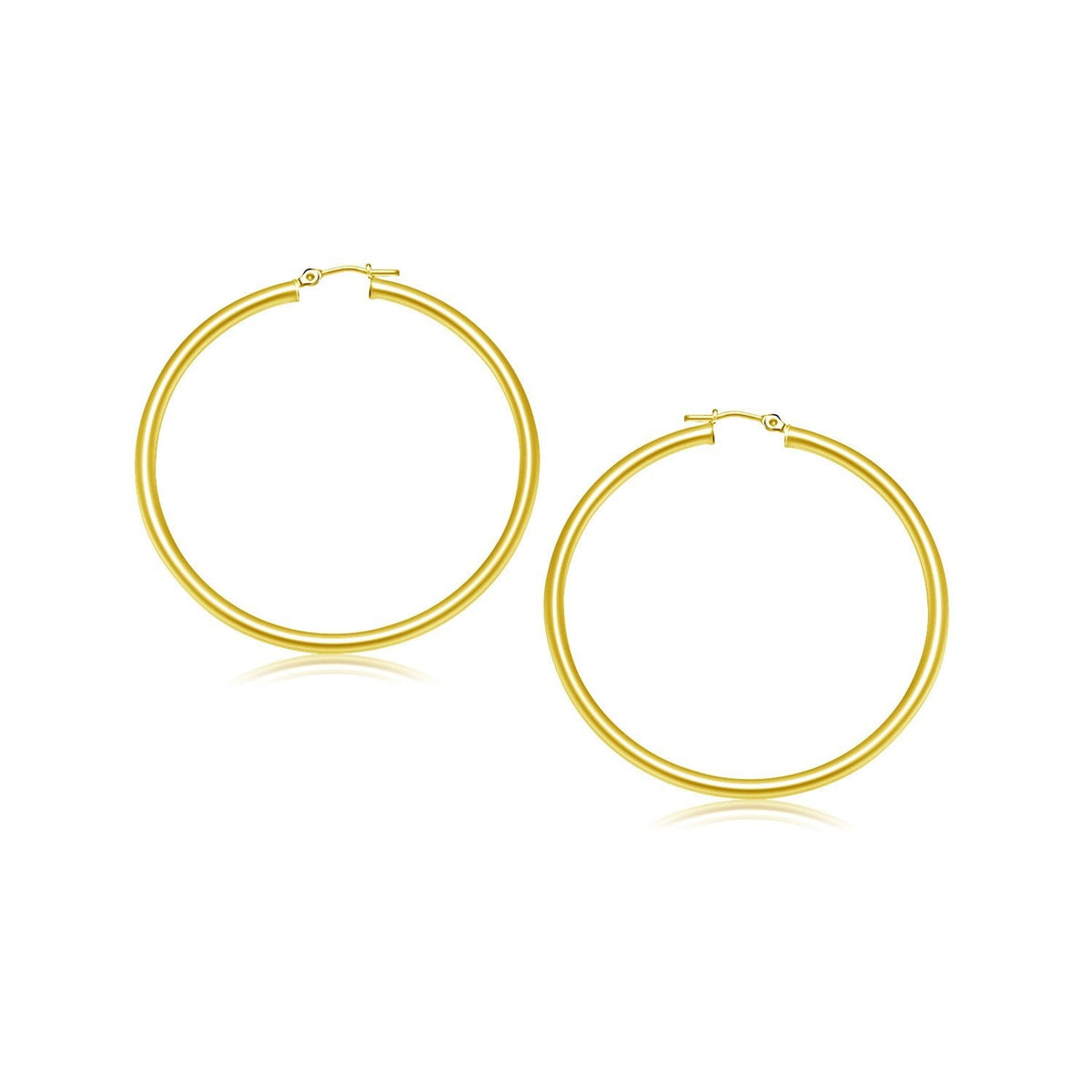 10k Yellow Gold Polished Hoop Earrings (25 mm), Avera Group