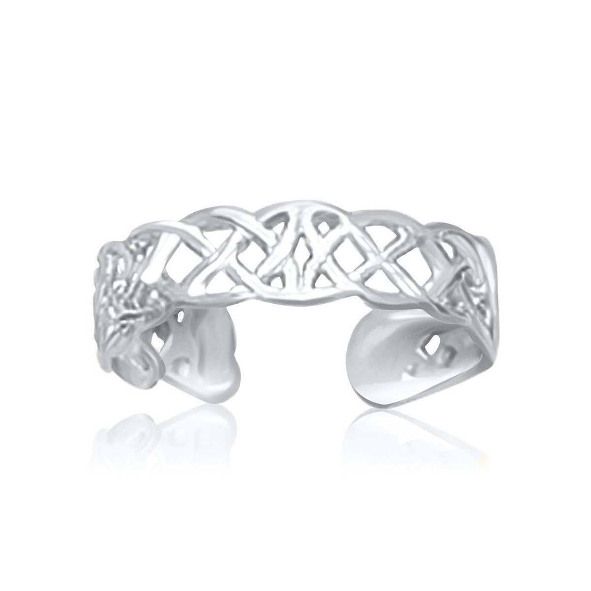 14k white gold Celtic knot toe ring by Avera Group