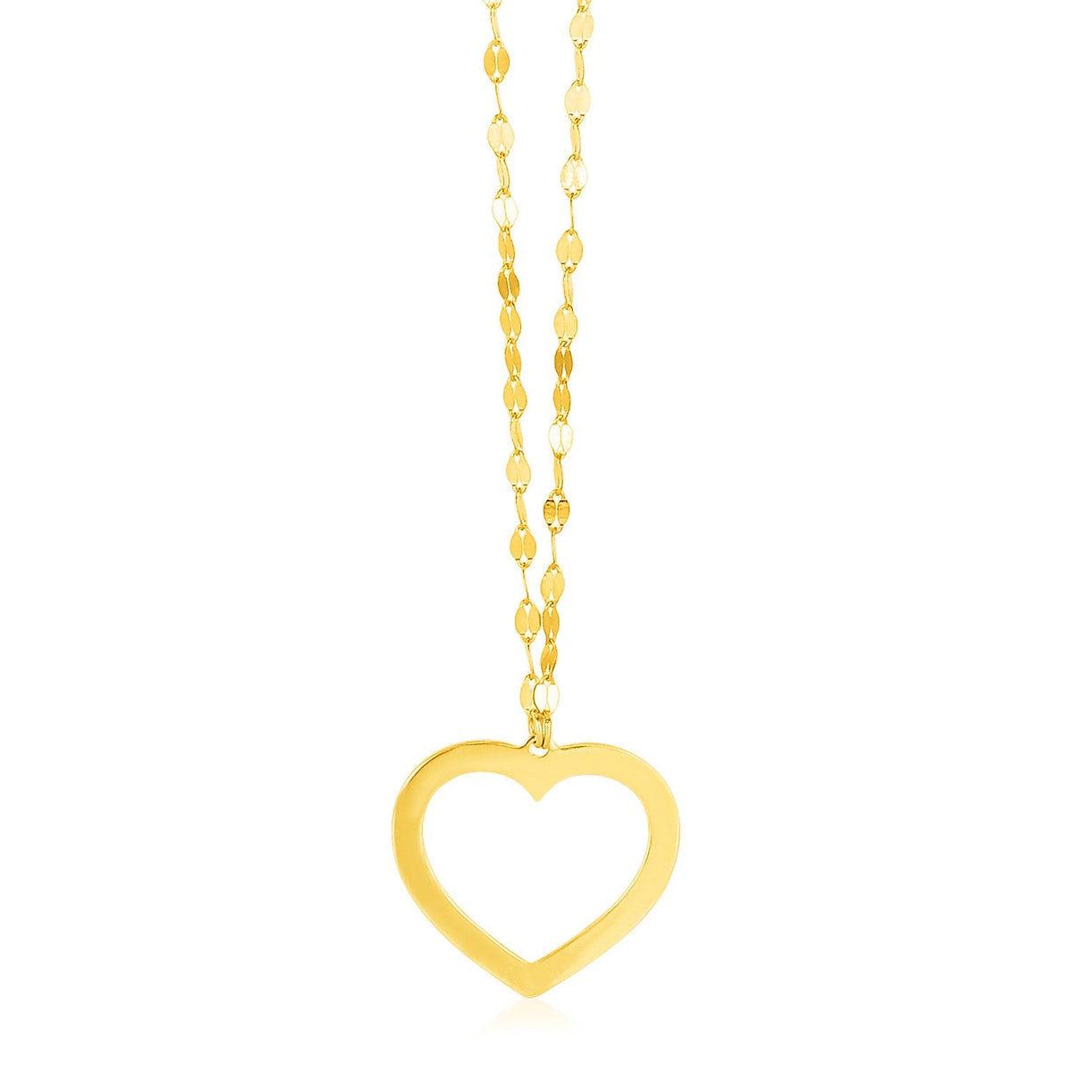14k yellow gold necklace with reversible heart pendant by Avera Group