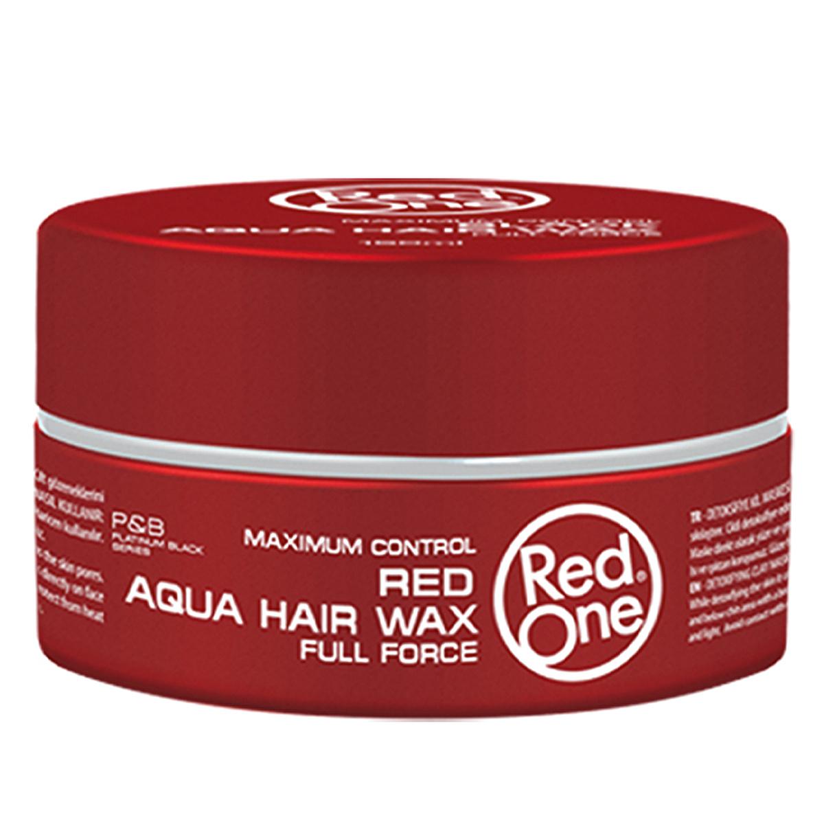 Red One Red Aqua Hair Wax - Extra Strong Hold, Shiny Finish, Non-Greasy Styling Wax for Men - Easy Wash Out - 150ml by Beauty Care Bag