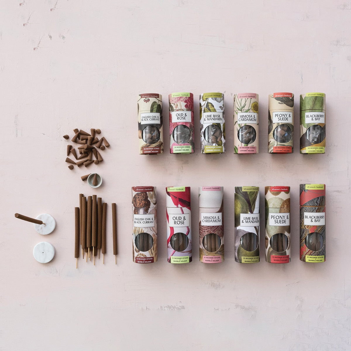 English Oak & Black Currant Incense Cones with Ceramic Holder by Rust & Cinder