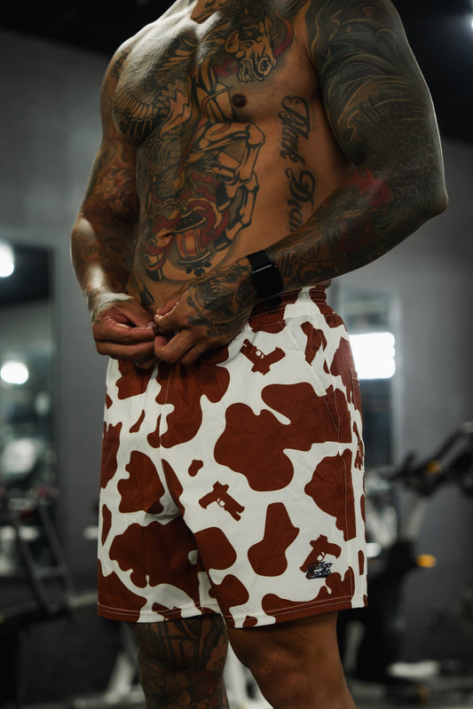 Men's Performance Training Shorts | 5.5"- Moo Moo Pew by Tango Charlie Apparel