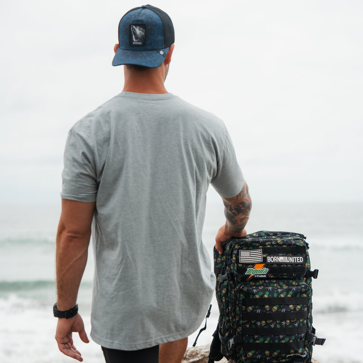 Savage Slate Paisley - Trucker Snapback Hat by Tango Charlie Apparel
