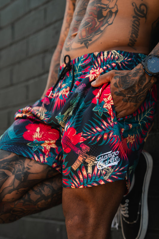 Men's Mesh Lifestyle Shorts | 5.5"- Tropical Assassin by Tango Charlie Apparel