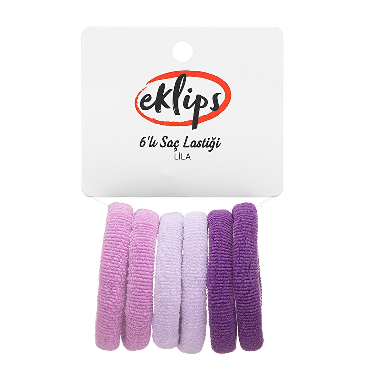 Eklips Hair Elastic - Pack of 6 Purple Hair Ties for Long Hair - Simple, Functional Hair Accessories by Beauty Care Bag