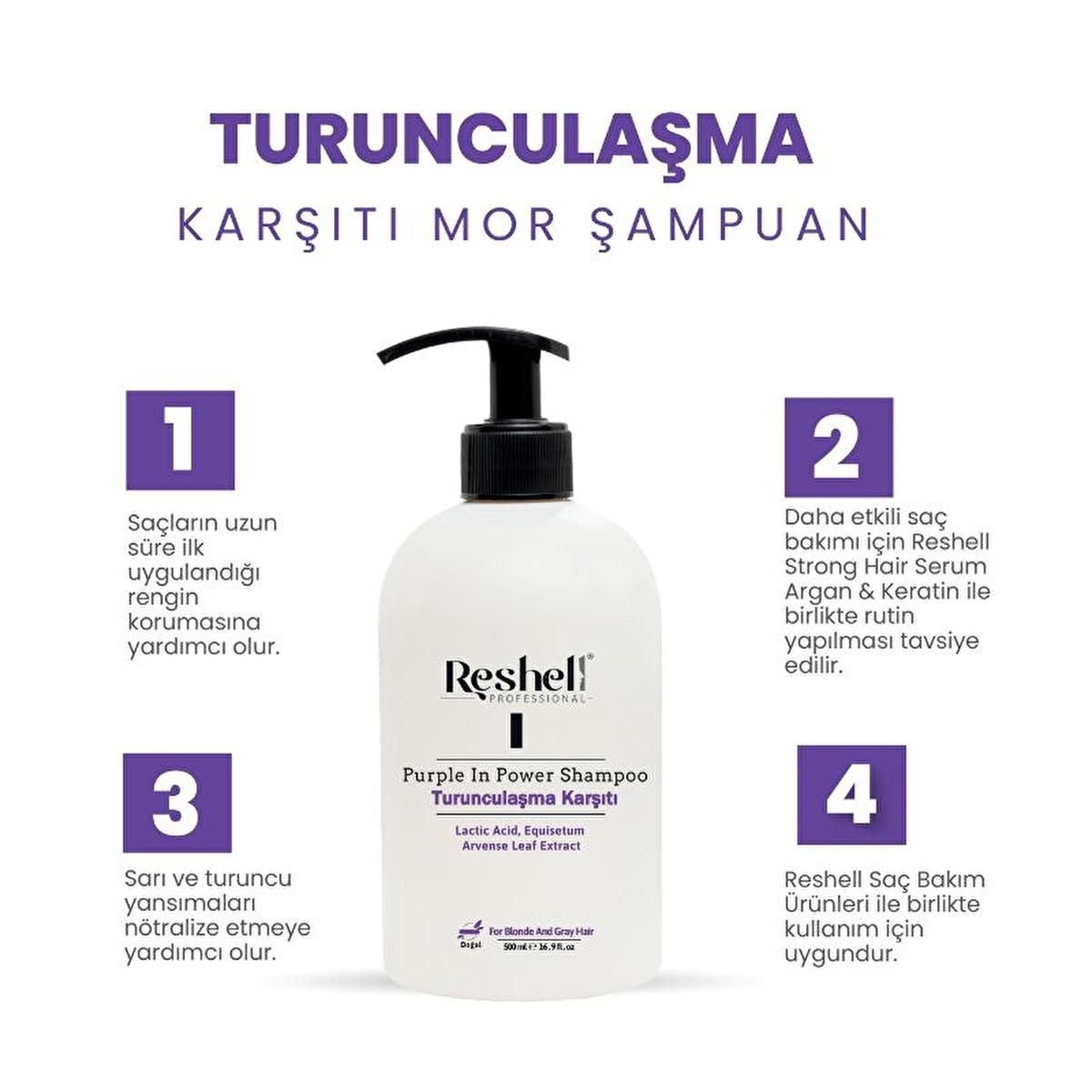 Reshell Purple In Power Anti-Brass Purple Shampoo: Neutralize Orange Tones for Blonde, Grey & Highlighted Hair (500ml) by Beauty Care Bag