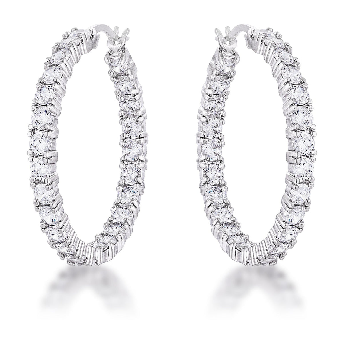 CZ Hoop Earrings by Avera Group